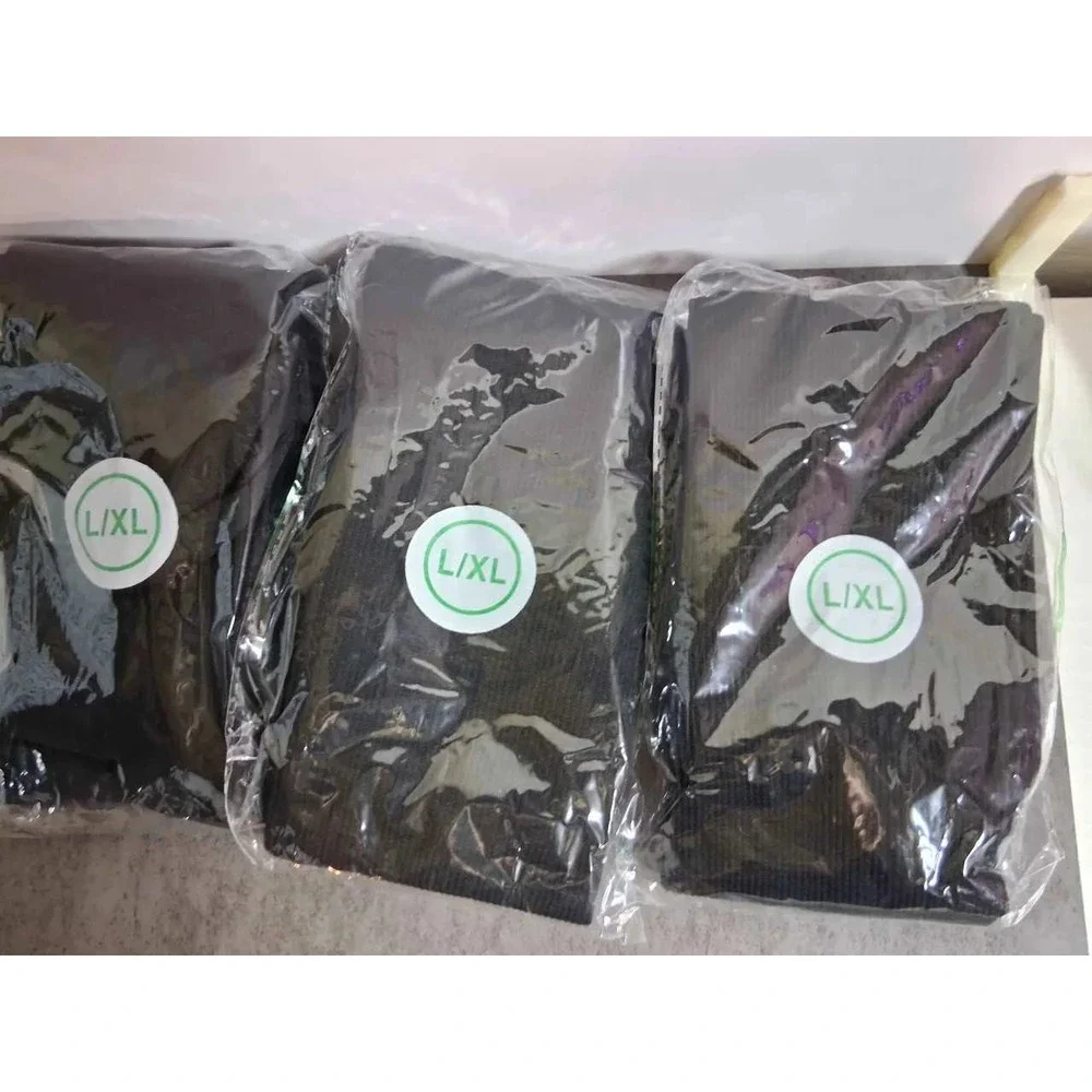 MhzyCaus Black Compression Socks Ribbed Athletic Recovery Socks L/XL 3 Pairs